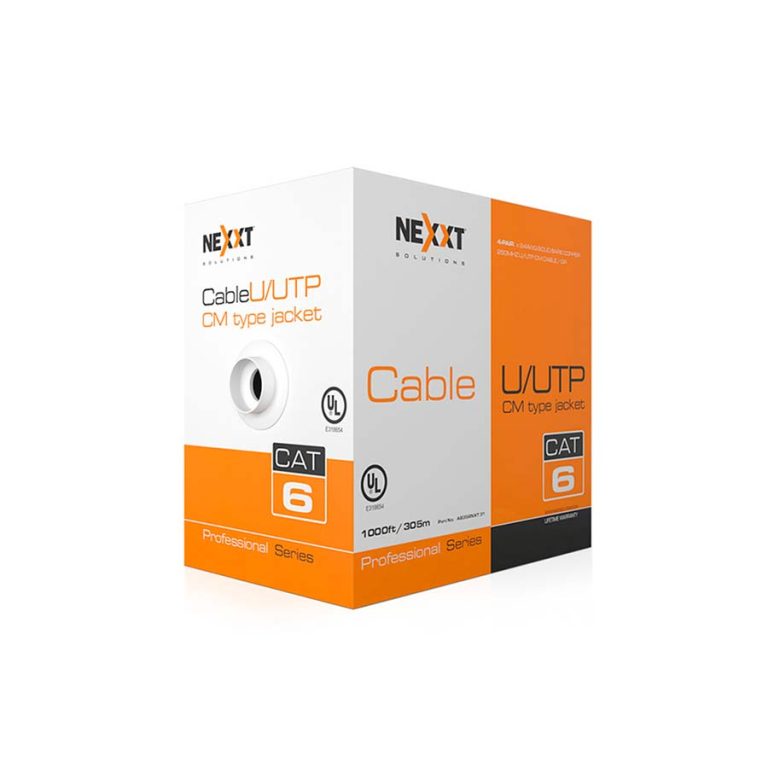 ROLLO DE CABLE UTP CAT. 6 NEXXT 305 METROS 24 AWG U/UTP 4 PARES REVESTIMIENTO CM GRIS